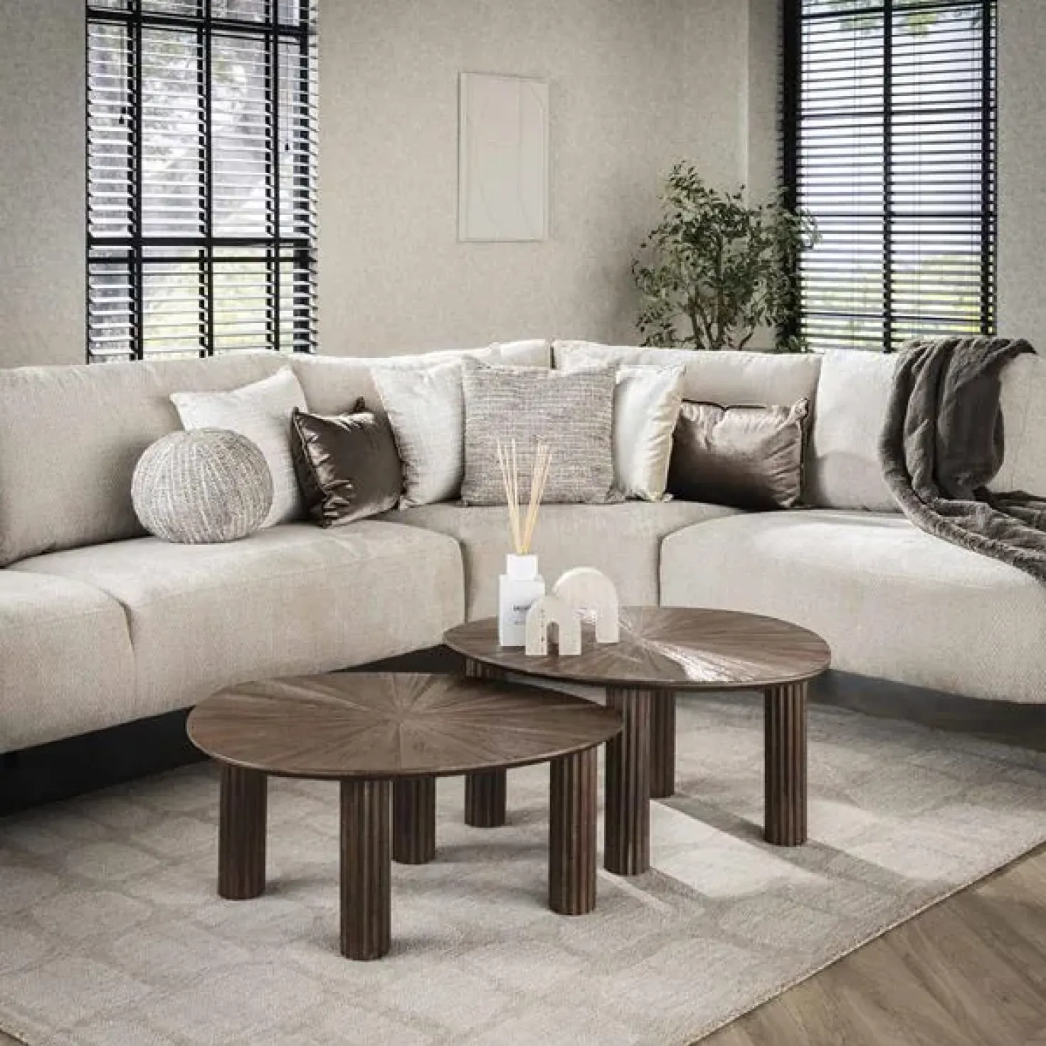 Jill Salontafel set van 2 vierhoekig Teakhout