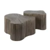Jill Salontafel XL set van 2 klavervormig Teakhout