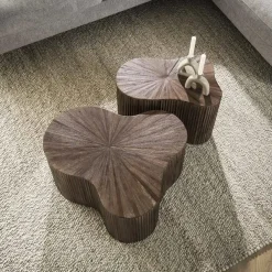 Jill Salontafel XL set van 2 klavervormig Teakhout