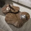 Jill Teak XL Salontafel Shamrock Set van 2 Teakhout Espresso
