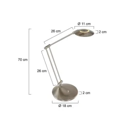 Jim 1-lichts Bureaulamp Staal