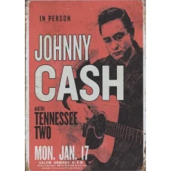 Johnny Cash in person - metalen bord