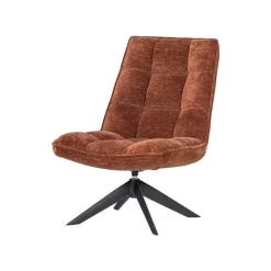 Jouke Draaifauteuil Chenille Roestbruin