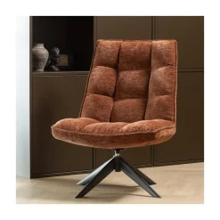 Jouke Draaifauteuil Chenille Roestbruin