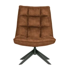 Jouke Draaifauteuil leerlook cognac