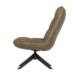 Jouke Draaifauteuil leerlook groen