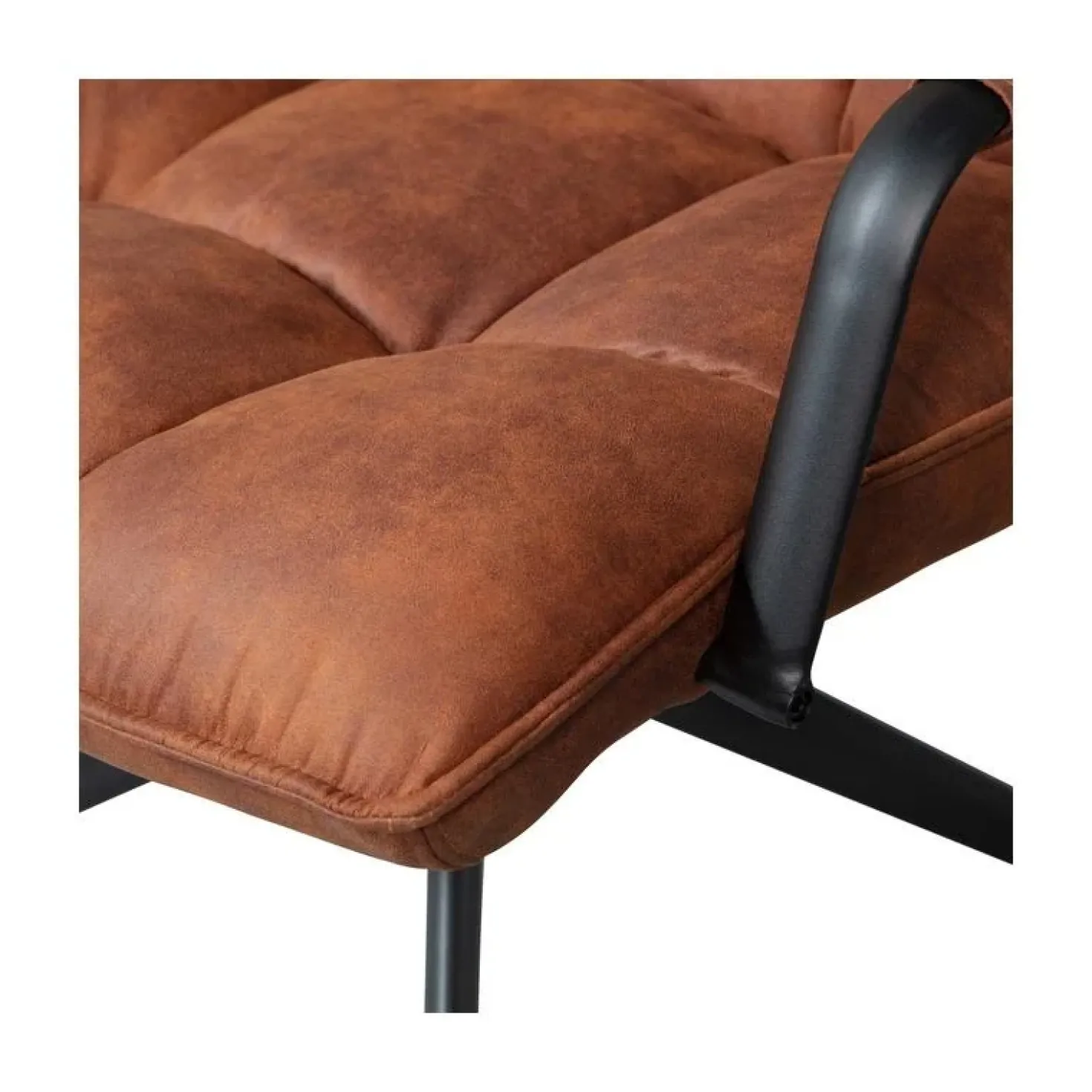 Jouke Draaifauteuil met armleuning leerlook cognac