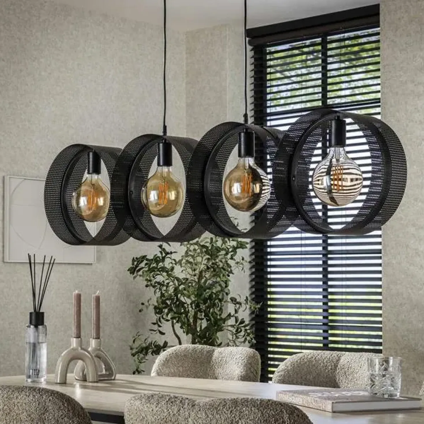 Juno 4-lichts Hanglamp Charcoal
