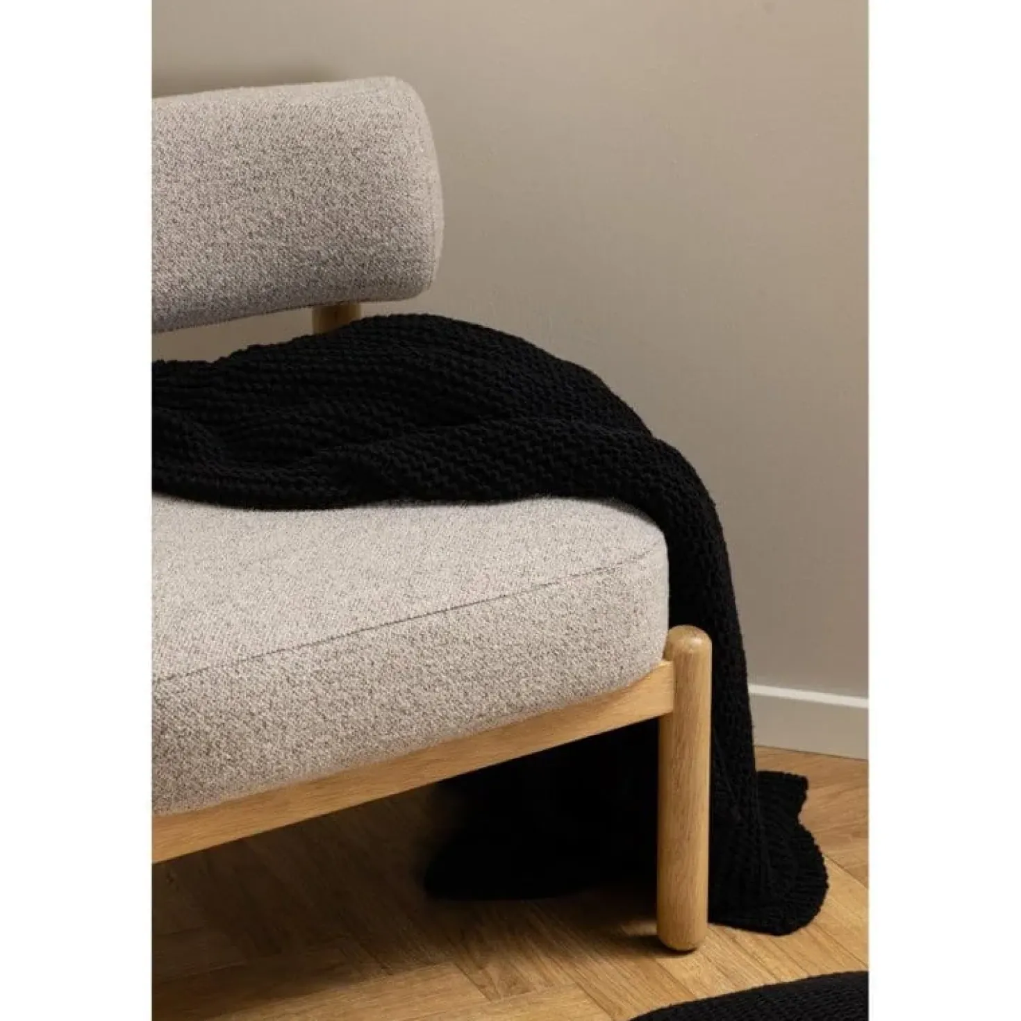Karoa Fauteuil Beige Hout