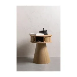 Karri Nachtkastje rond MDF/grenen naturel 38cm