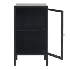 Kaya 1 deurs vitrinekast zwart metaal 45cm