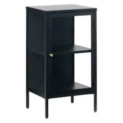 Kaya 1 deurs vitrinekast zwart metaal 45cm