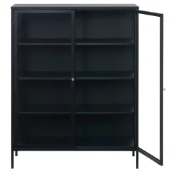 Kaya vitrinekast zwart metaal 110cm