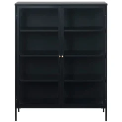 Kaya vitrinekast zwart metaal 110cm