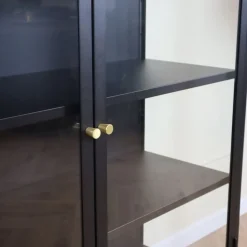 Kaya vitrinekast zwart metaal 110cm