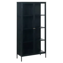 Kaya vitrinekast zwart metaal 90cm