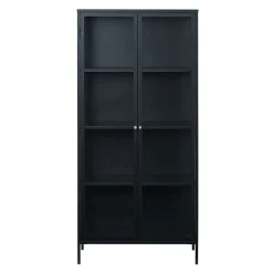 Kaya vitrinekast zwart metaal 90cm
