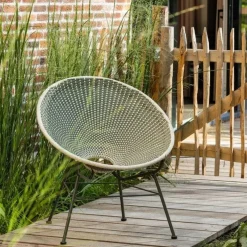 Kazoun Tuin loungestoel wicker groen