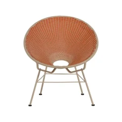 Kazoun Tuin loungestoel wicker oranje