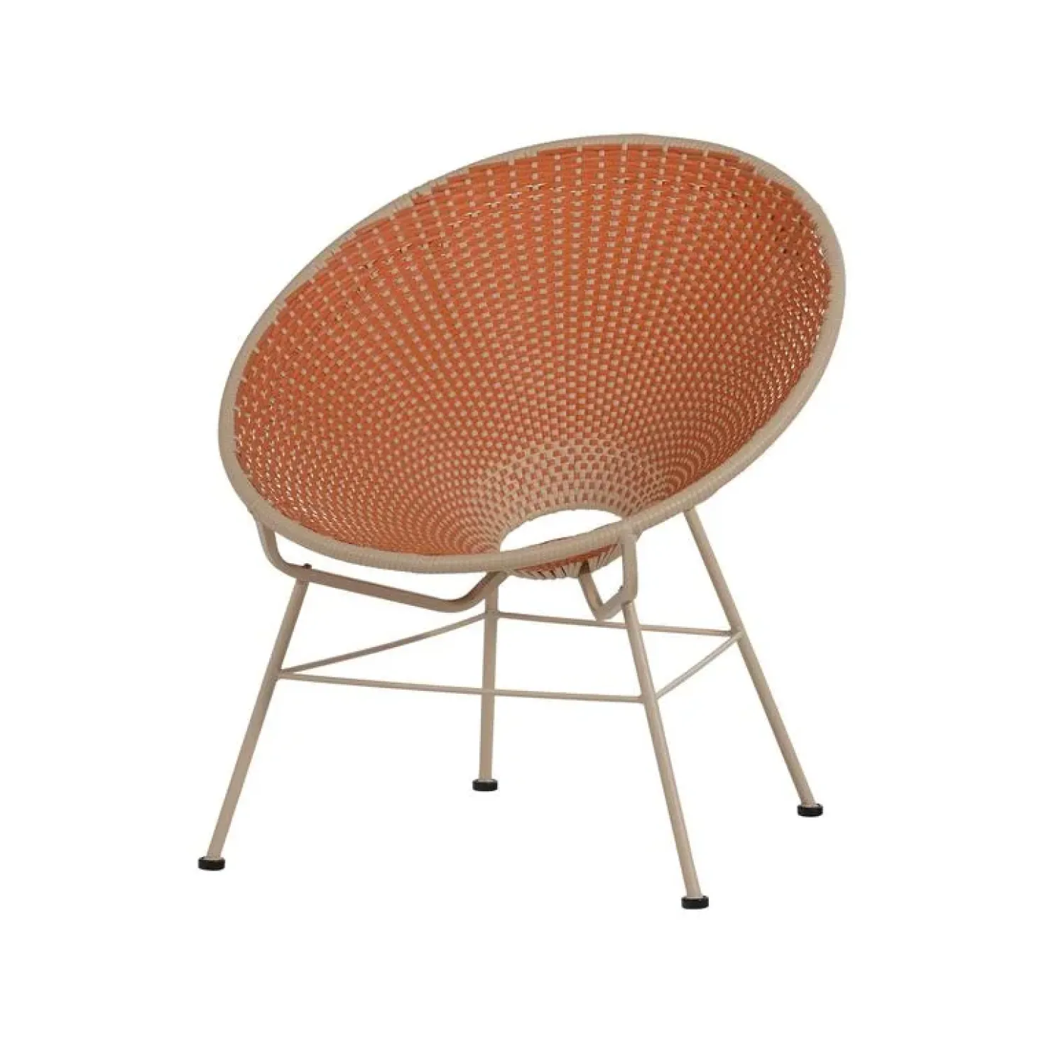 Kazoun Tuin loungestoel wicker oranje