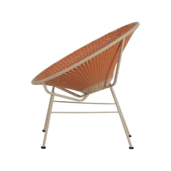 Kazoun Tuin loungestoel wicker oranje