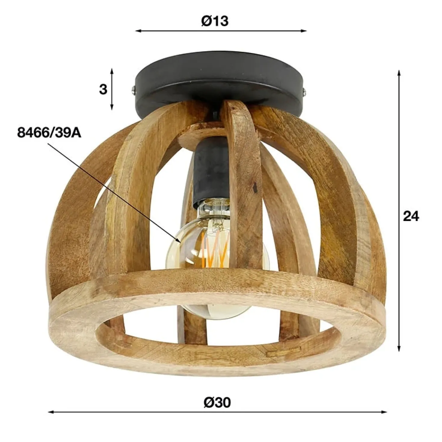 Keagan plafondlamp 1-lichts