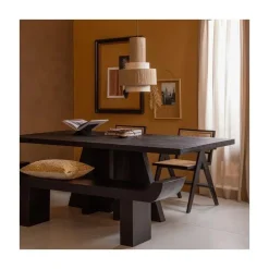 Kean Eettafel met middenpoot mango zwart 220cm