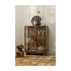 Kella 2-deurs kast mangohout bruin 100cm