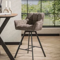 Kelly Barstoel draaibaar hoven Taupe
