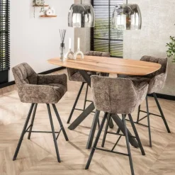 Kelly Barstoel draaibaar hoven Taupe