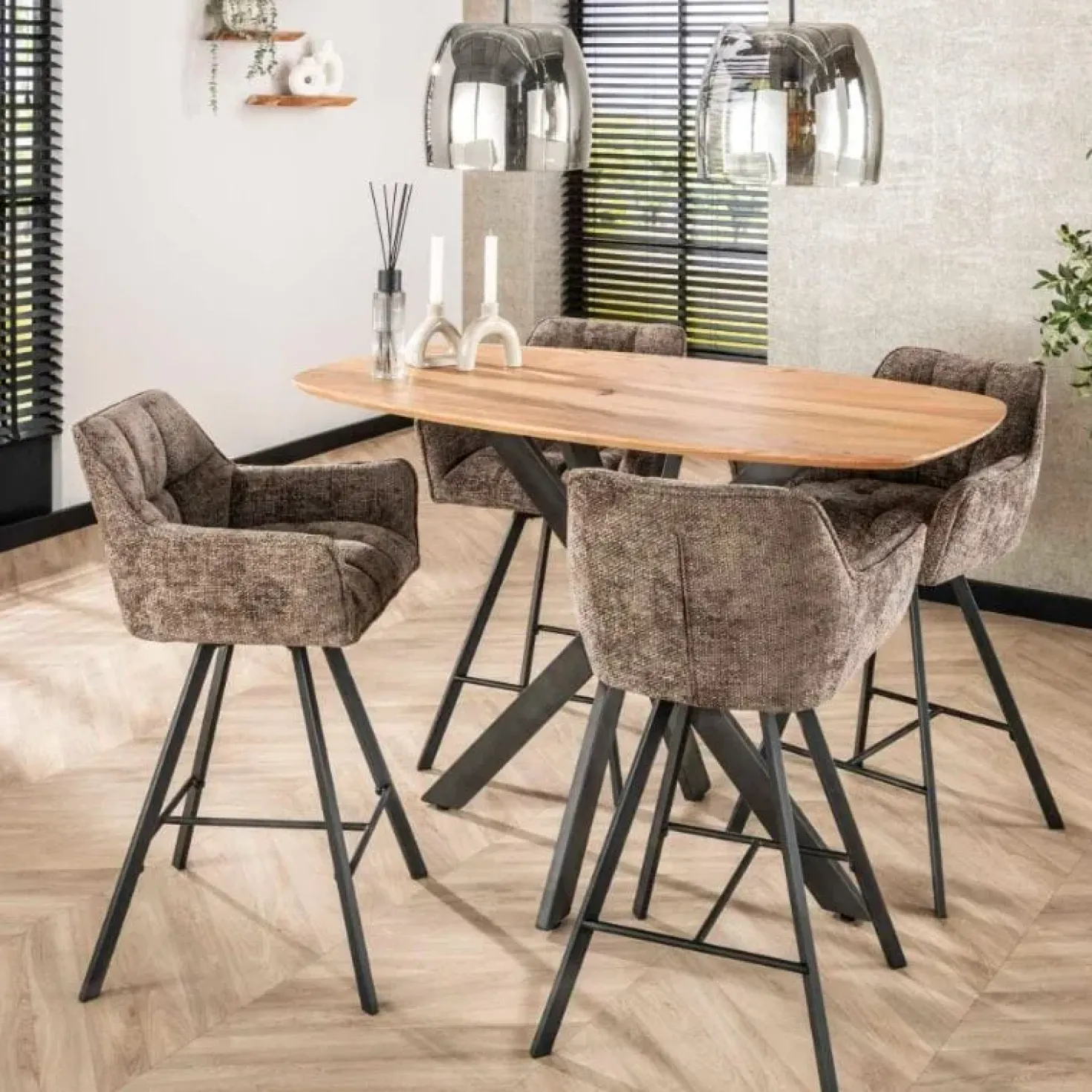 Kelly Barstoel draaibaar hoven Taupe
