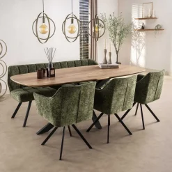 Kelly Eetkamerbank hoven Groen