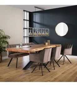 Kelly eetkamerbank velvet antraciet