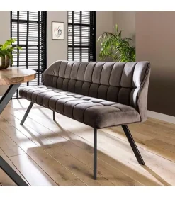 Kelly eetkamerbank velvet antraciet
