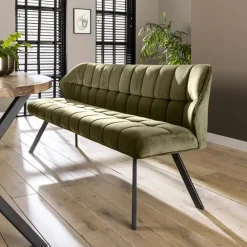 Kelly eetkamerbank velvet groen