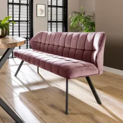 Kelly eetkamerbank velvet roze