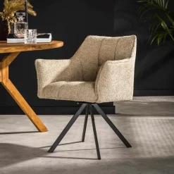 Kelly eetkamerstoel boucle zand