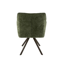 Kelly Eetkamerstoel Hoven groen met bruin bronzen poot