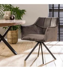 Kelly eetkamerstoel velvet antraciet