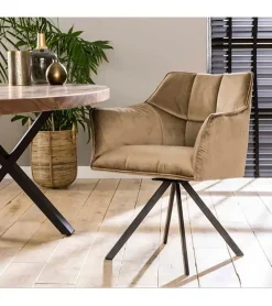 Kelly eetkamerstoel velvet champagne