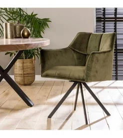 Kelly eetkamerstoel velvet groen