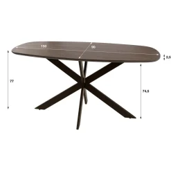 Kelvin Eettafel deens ovaal Acaciahout 150cm