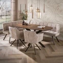 Kelvin Eettafel deens ovaal Acaciahout 180cm
