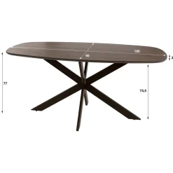 Kelvin Eettafel deens ovaal Acaciahout 180cm