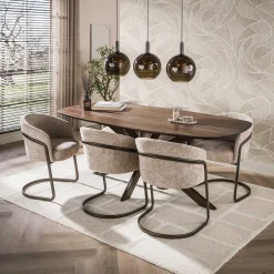 Kelvin Eettafel deens ovaal Acaciahout 215cm