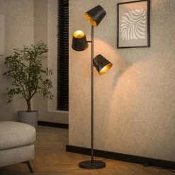 Kenan 3-lichts vloerlamp industrieel