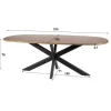 Kevin Eettafel deens ovaal Mangohout 180cm