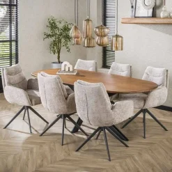 Kevin Eettafel deens ovaal Mangohout 180cm