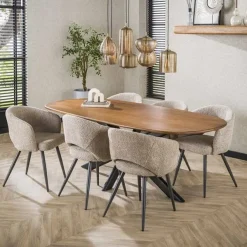 Kevin Eettafel deens ovaal Mangohout 215cm