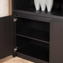 Kiara Vakkenkast 2-deur 6-vaks Zwart 138cm
